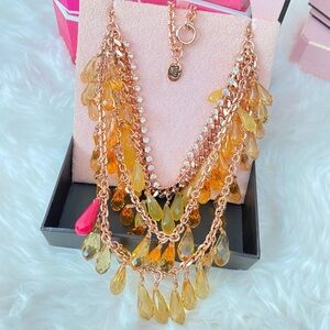 Juicy Couture Elegant Multi Layered Crystal Rhinestone Statement Necklace NIB